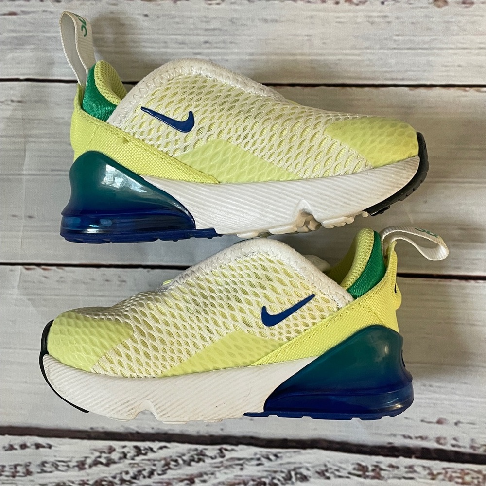 Nike Air Max 270 (Toddlers) Blue/White/Light Lemon Twist - Picture 5 of 10
